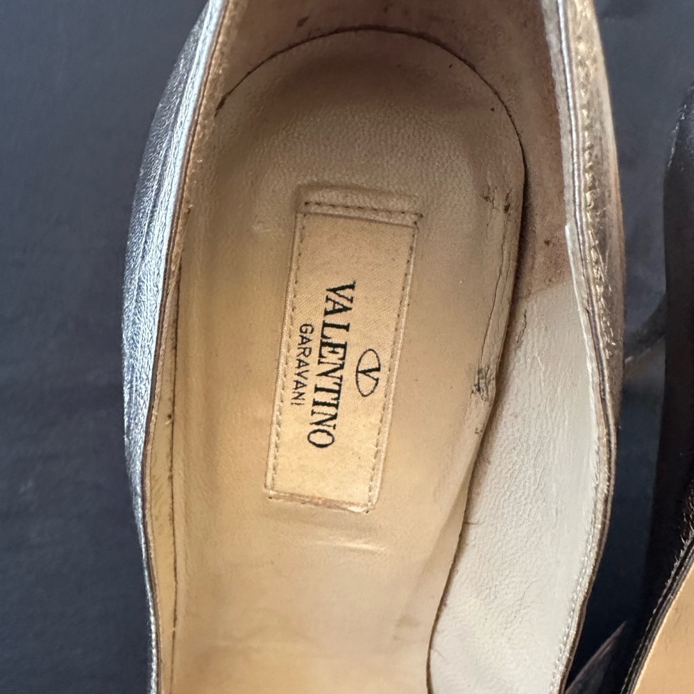Valentino Garavani Silver Flats for Effortless Elegance